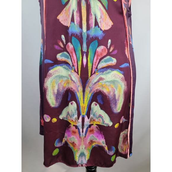 Free People Burgundy Floral Dream Free Tunic Top Blouse Size S - Picture 7 of 9